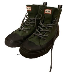Hunter Olive Green and Black High-Top Sneakers